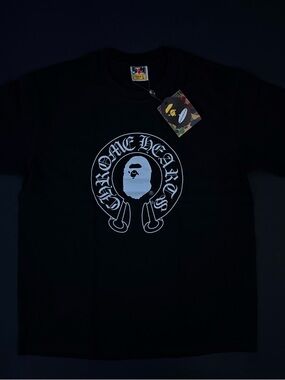 Chrome Hearts Black Tee with White Ape Logo Graphic
